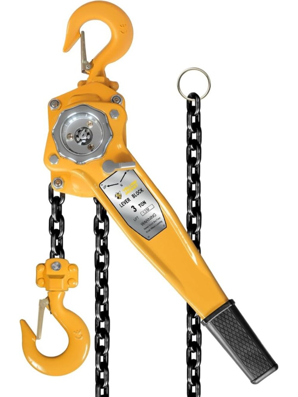 Heavy-Duty 3 Ton Manual Lever Chain Hoist, G80 Galvanized Steel, Safety Brake